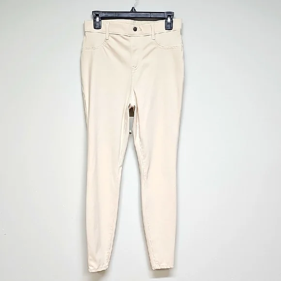 Cream Color Skinny Pull On Jeggings Size 8-10, Medium - Picture 1 of 10